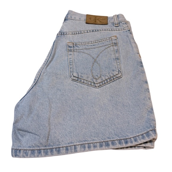 Vintage 90s Calvin Klein Jean Shorts in Sz 10‎ Cotton Light Wash Denim - Picture 3 of 9